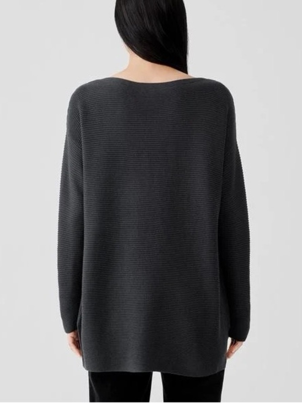RALPH LAUREN !Charcoal Ribbed Long Sleeve Women's Sweater -M